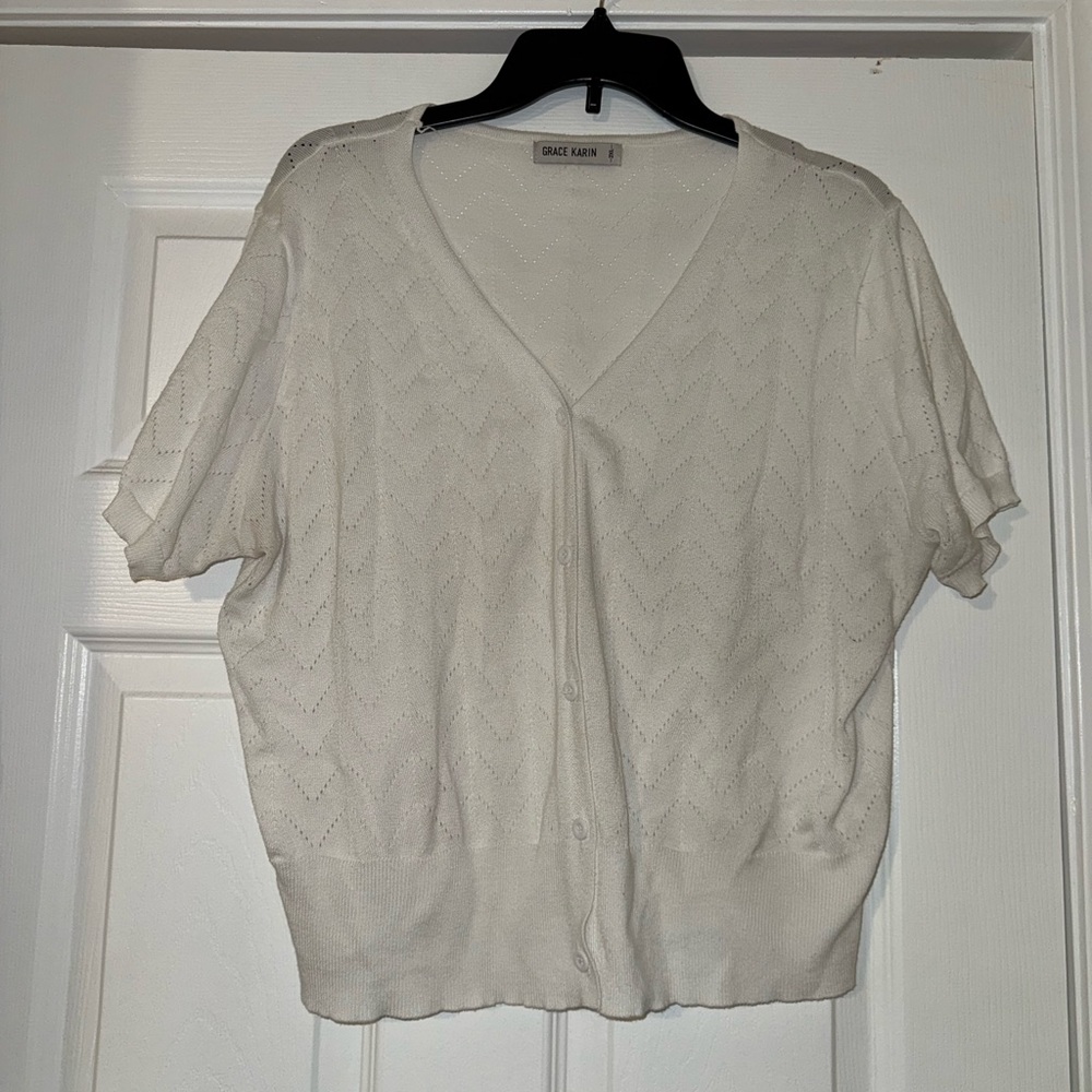 Grace Karin White Women's Cardigan Sweater